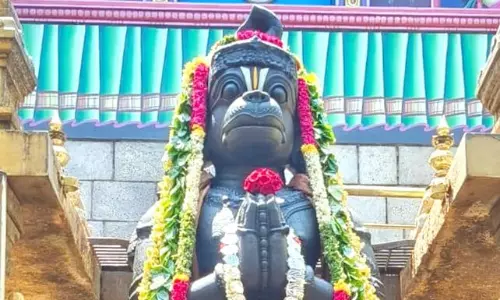 Special Decoration With Silver Betel Leaf Garland For Namakkal Anjaneyar