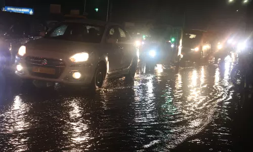 Rain, Hail Snarl Hyderabad Traffic