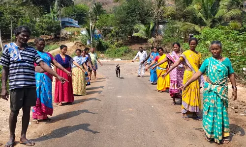 With Road Laid, Ravikamatham Adivasi Seek Bus Services, Mobile Tower
