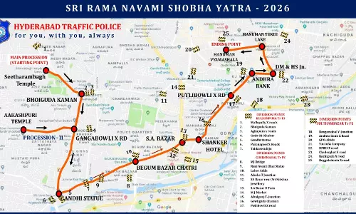 Traffic Curbs Across Hyderabad for Sri Ramanavami Procession