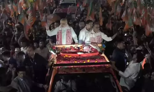 Amit Shah Leads a Massive Roadshow of BJP in Guwahati