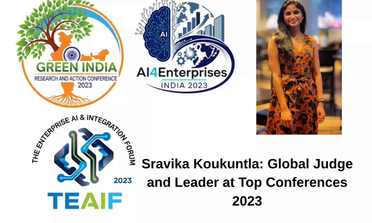 Sravika Koukuntla Recognized for Judging Excellence and Critical Leadership Roles at Prestigious International Conferences 2023