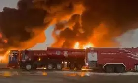 Drone Attack Targets Kuwait Airport, Fuel Tanks on Fire Drone Attack Targets Kuwait Airport, Fuel Tanks on Fire