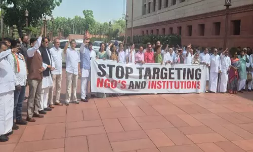 Opposition MPs Protest FCRA Amendment Bill in Parliament
