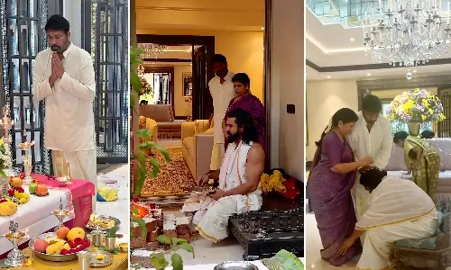 Chiranjeevi Feels Touched by Sun Rays on Hanumans Idol at House