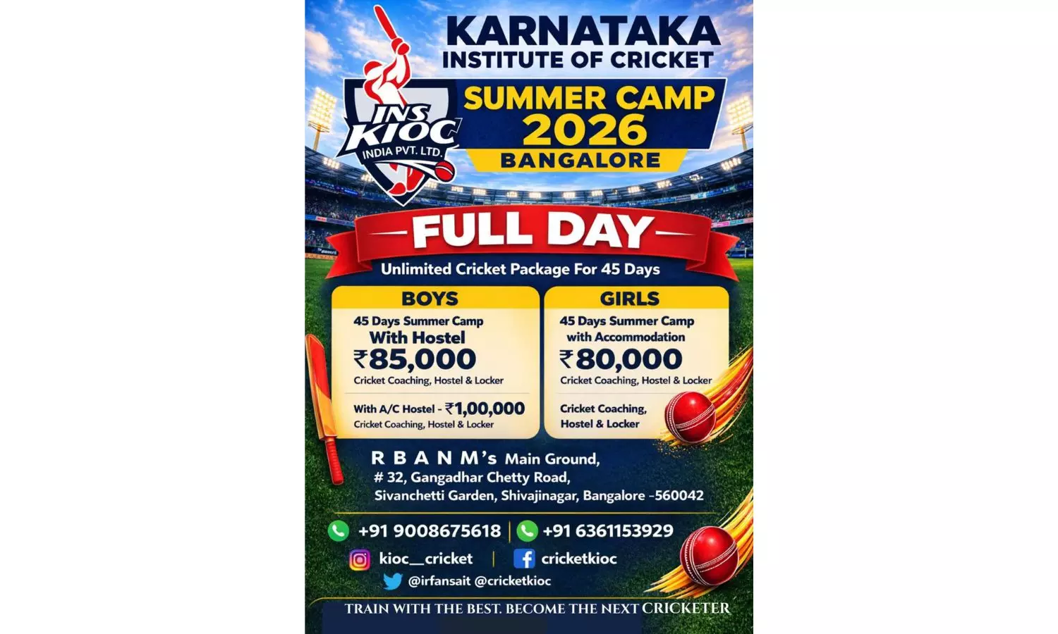 Cricket Camp Offers Floodlight Experience With White/Pink Ball Cricket Camp Offers Floodlight Experience With White/Pink Ball