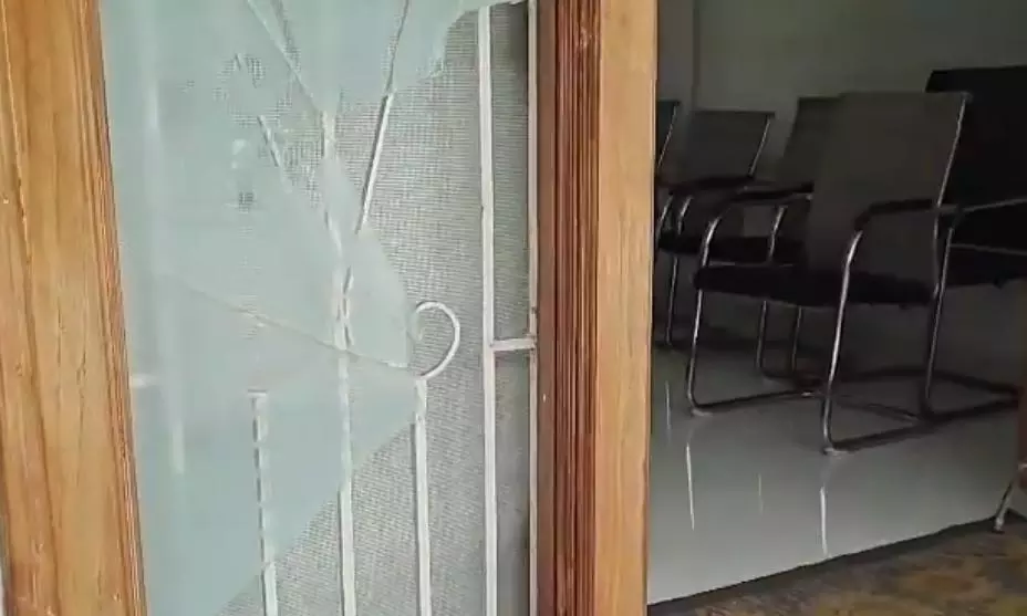 Trouble at Gajwel MLA Camp Office, BRS Accuses Congress of Vandalism Trouble at Gajwel MLA Camp Office, BRS Accuses Congress of Vandalism