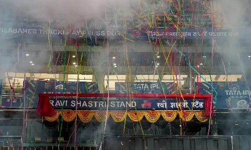 Shastri Stand Unveiled At Wankhede; Edulji, Solkar, Sardesai Too Honoured Shastri Stand Unveiled At Wankhede; Edulji, Solkar, Sardesai Too Honoured