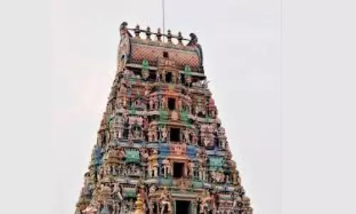 Kalashams of Harinadhapuram Temple’s Rajagopuram Consecrated Kalashams of Harinadhapuram Temple’s Rajagopuram Consecrated