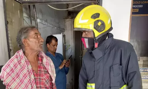 Firefighters Rescue Two In Narayanaguda Academy Blaze Firefighters Rescue Two In Narayanaguda Academy Blaze