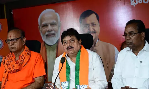 Telangana BJP Chief Seeks Congress Stand on Regime Change Remarks Telangana BJP Chief Seeks Congress Stand on Regime Change Remarks
