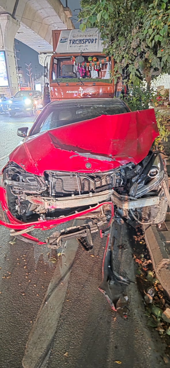 Speeding Car Kills Man On Durgam Cheruvu Bridge