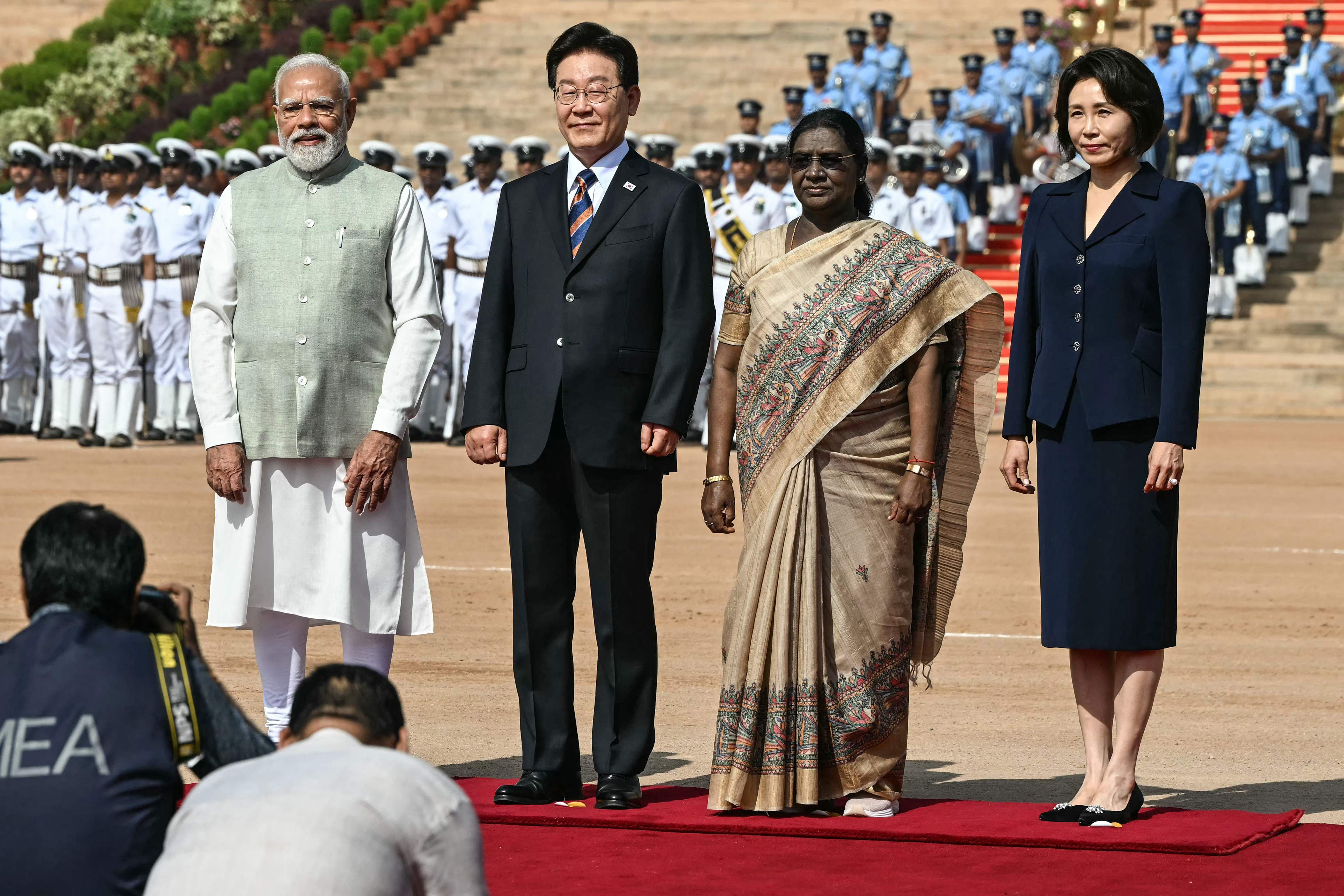PM Modi Attends Ceremonial Reception for South Korean President Lee Jae Myung at Rashtrapati Bhavan