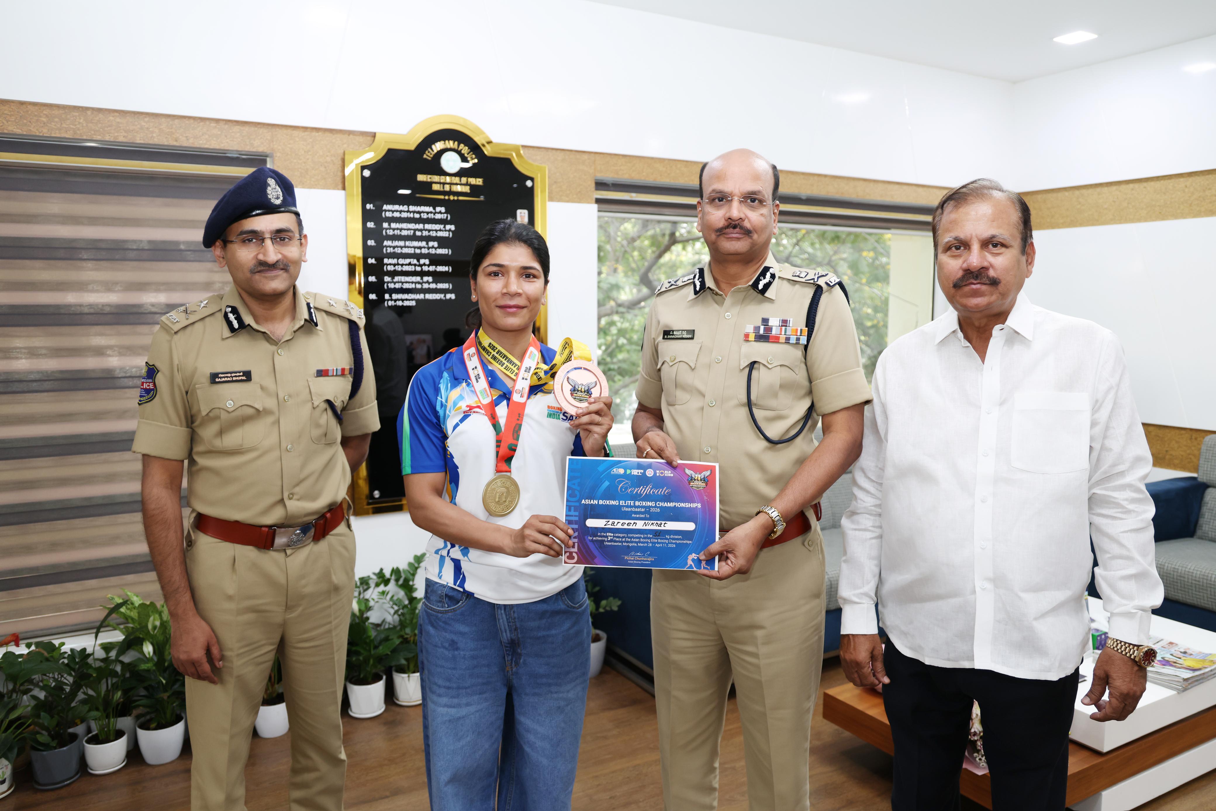 DGP lauds Nikhat Zareen, Police Athletes