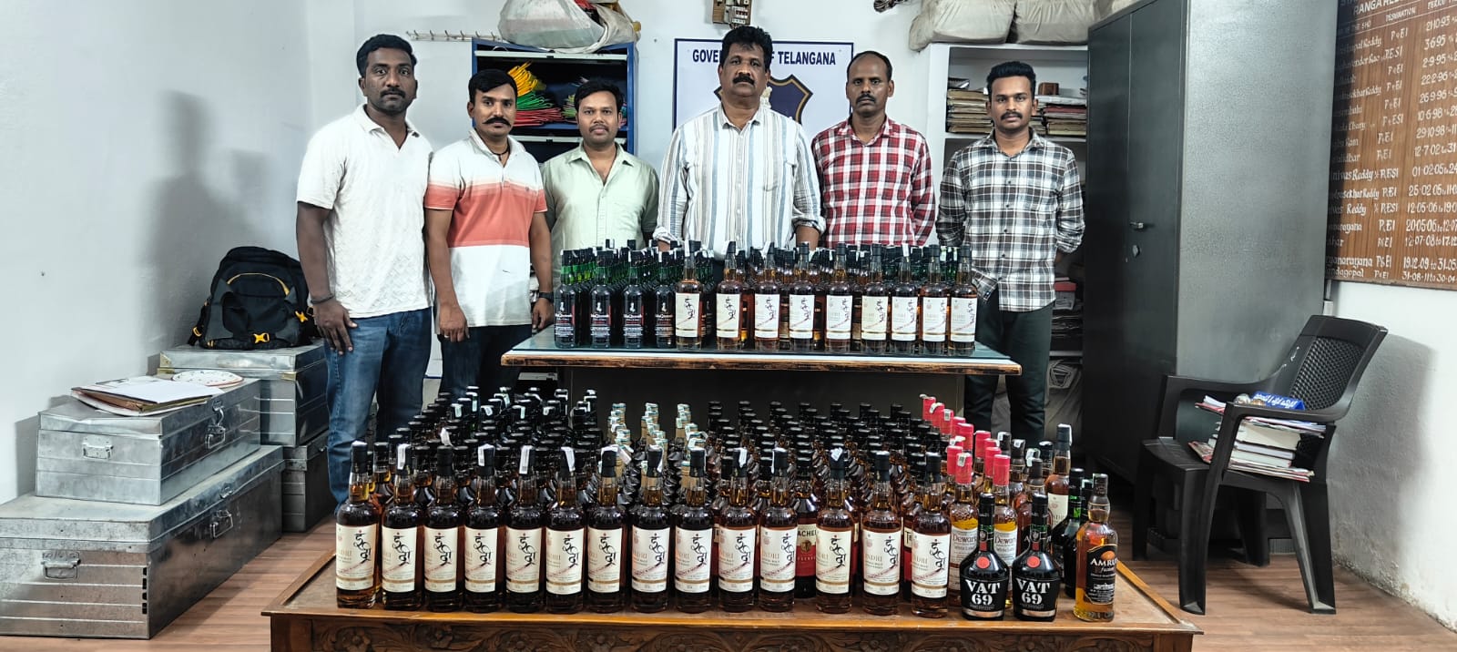 Premium Defense Liquor Bottles Seized in Hyderabad; 1 Detained