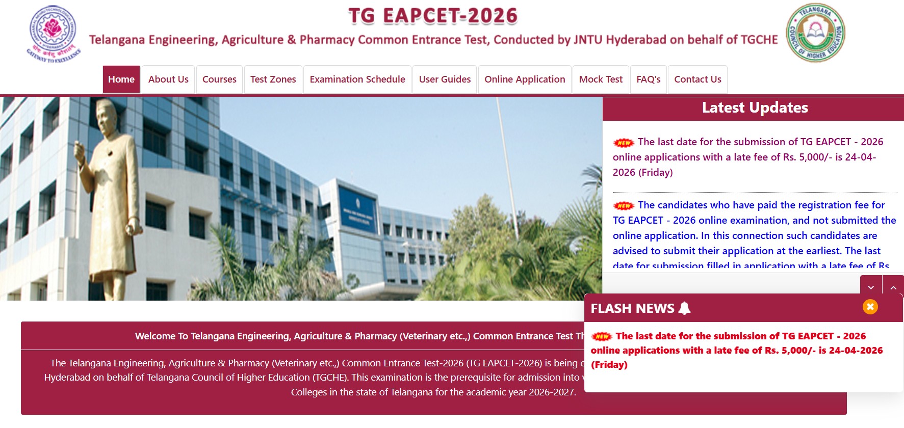 Eapcet Hall Tickets From April 23