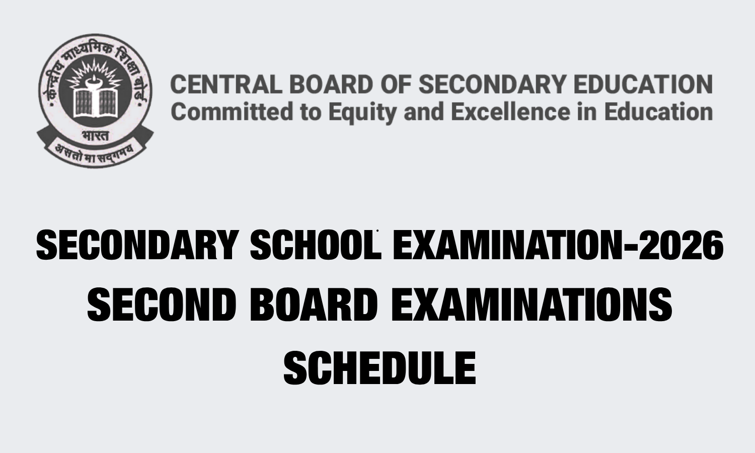 CBSE Announces Secondary School Examination Schedule for May 2026