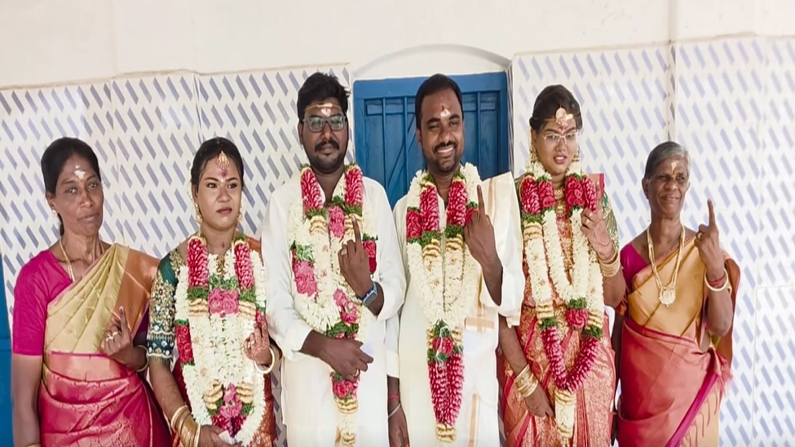 TN Polls: Newlywed Couples Cast Vote After Wedding In Ramanathapuram