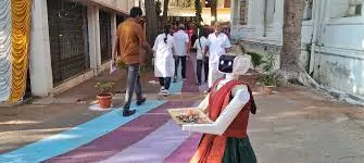 Tamil Nadu Polls: Student-Built Robot Greets Voters In Coimbatore Tamil Nadu Polls: Student-Built Robot Greets Voters In Coimbatore