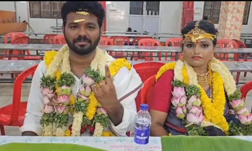 TN Polls: Newlywed Couples Cast Vote After Wedding In Ramanathapuram