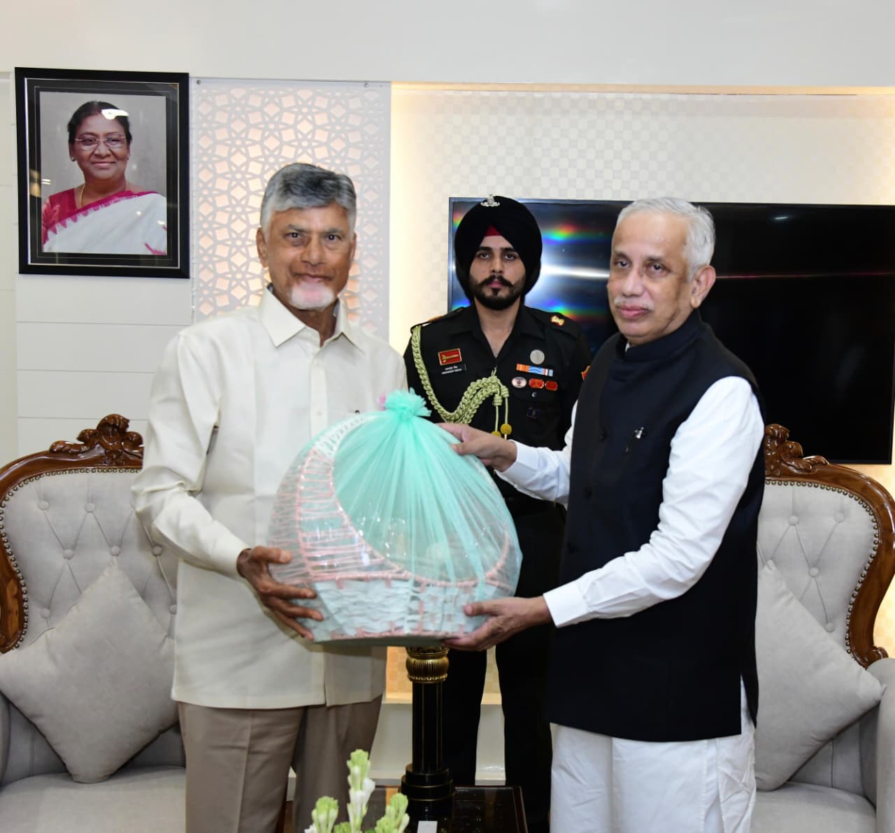 Naidu Meets Guv After Recovery from Minor Illness