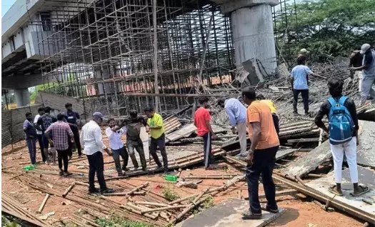 Under-Construction ROB Bridge Collapses in Visakhapatnam, Seven Injured
