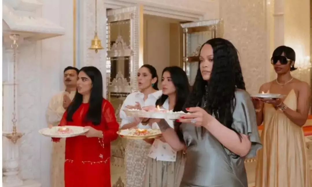 Rihanna Visits Antilia, Performs Puja