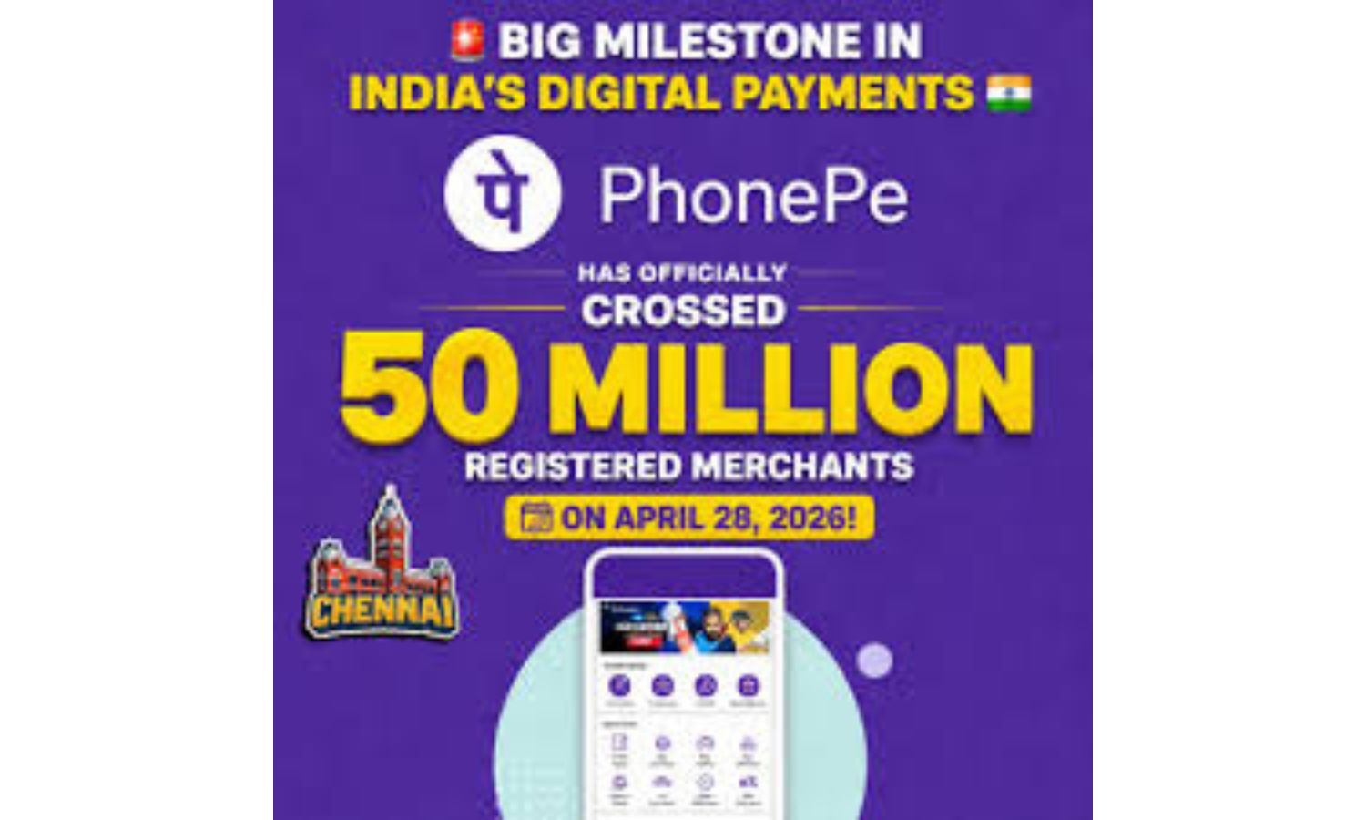 PhonePe Hits 50 million Registered Merchants Across India