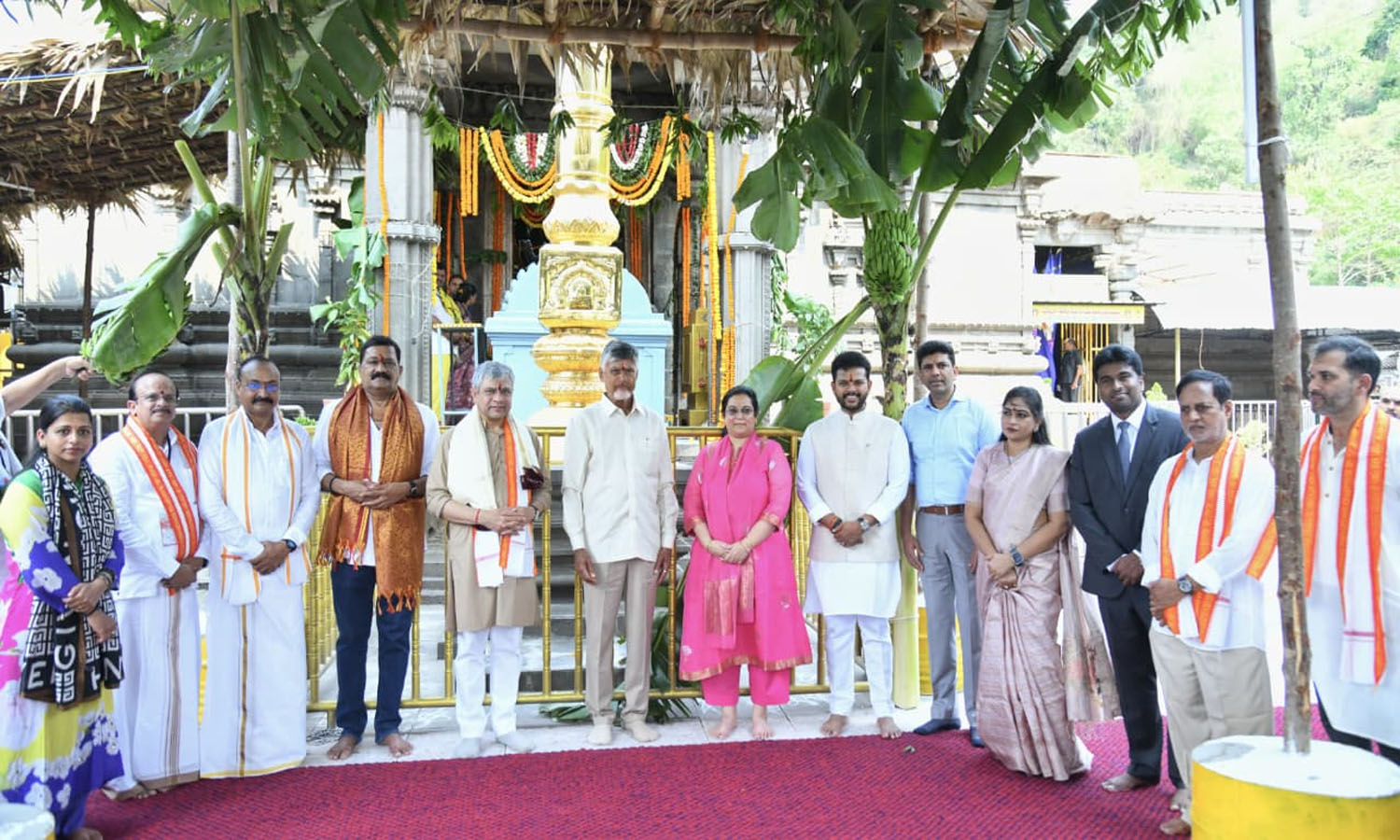 AP CM Along With Union Ministers Offers Prayers At Simhachalam Temple
