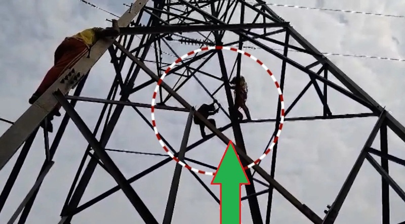 Man Climbs 33 KV Electric Pole In Odisha, Rescued After Tense Operation