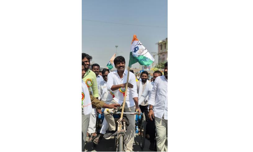 Nakrekal MLA Pedals 1.5 km in May Day Show of Solidarity