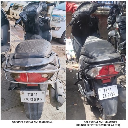 Driver Held in Hyderabad for Using Fake Number Plate