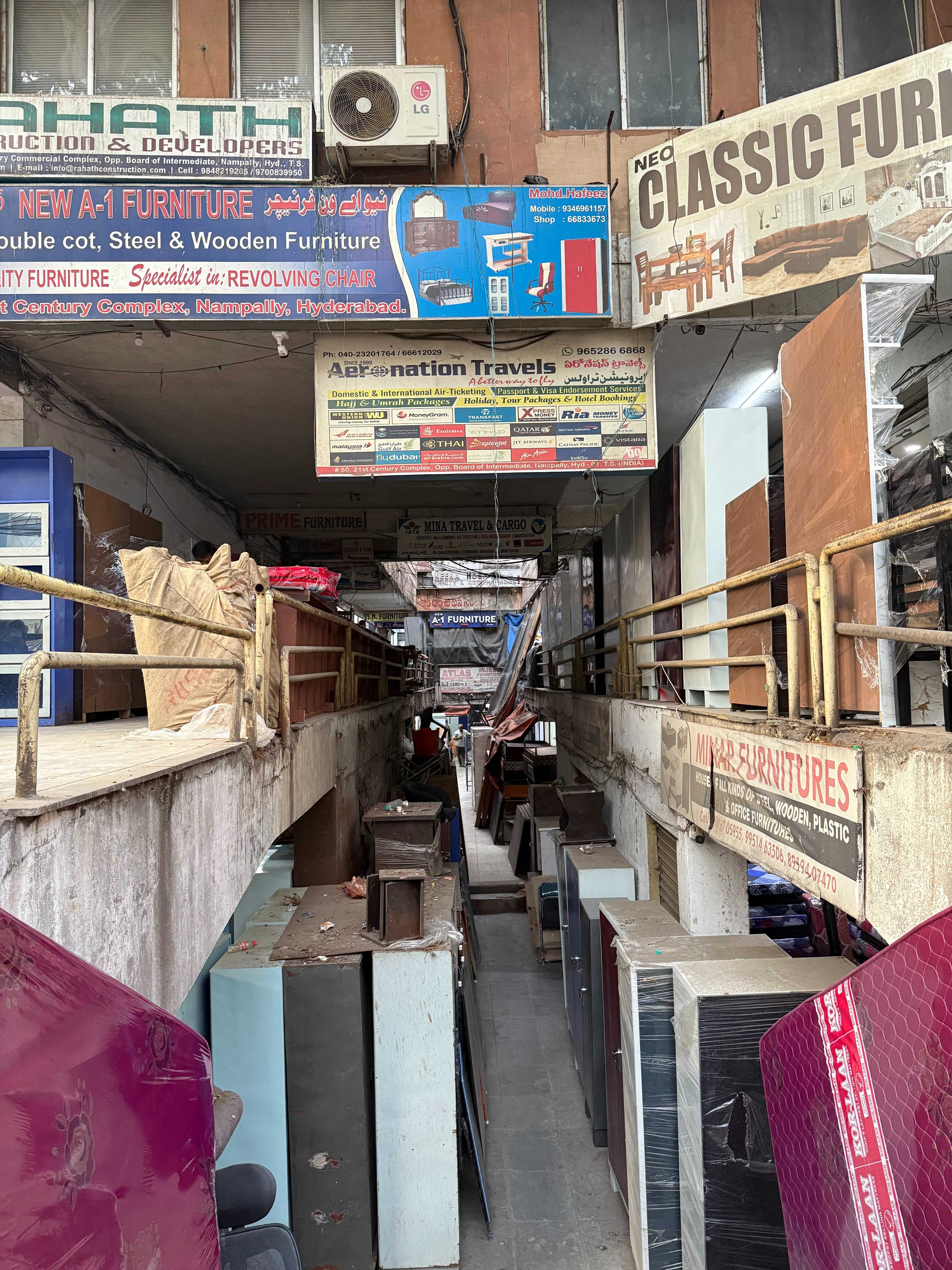Nampally’s open‑air furniture market draws bargain hunters