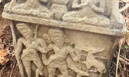 Udupi: Unique Hero Stone Depicting Deer Hunt Found Udupi: Unique Hero Stone Depicting Deer Hunt Found