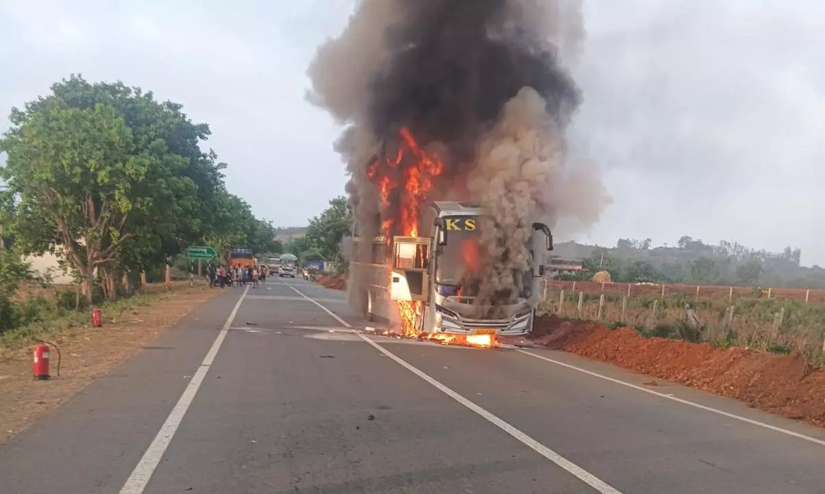 Ranebennur: KSRTC Bus Gutted, Passengers Escape Unhurt