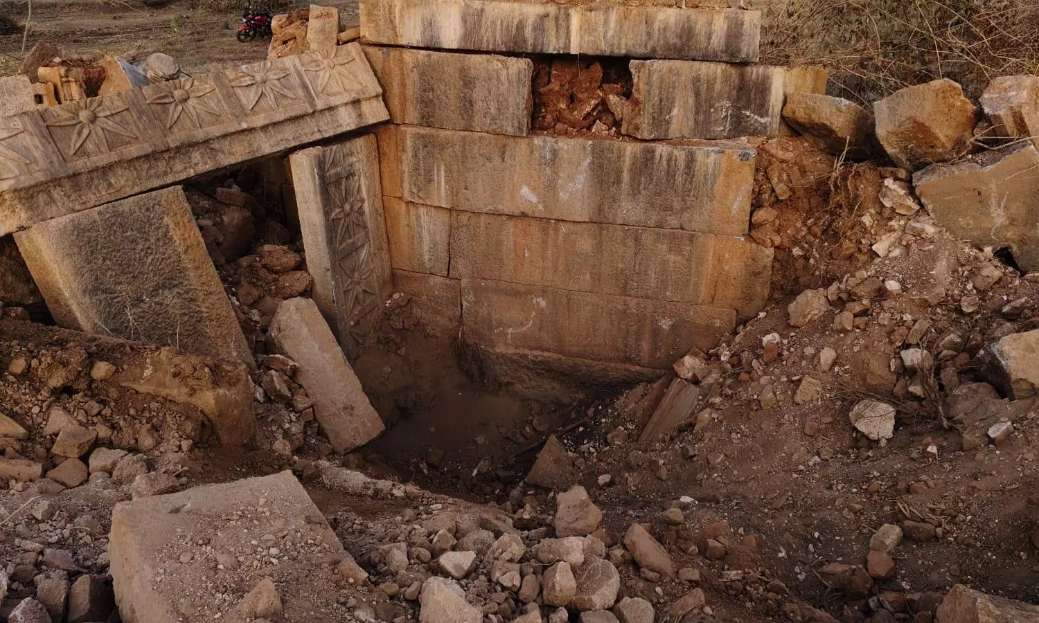 Kakatiya-Era Temple Razed For School Construction In Warangal Kakatiya-Era Temple Razed For School Construction In Warangal