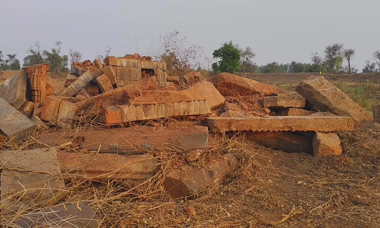 Kakatiya-Era Temple Razed For School Construction In Warangal Kakatiya-Era Temple Razed For School Construction In Warangal