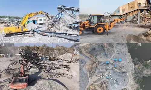 HYDRAA Raids 6 Sites, Demolishes Illegal Stone Crushing Units HYDRAA Raids 6 Sites, Demolishes Illegal Stone Crushing Units