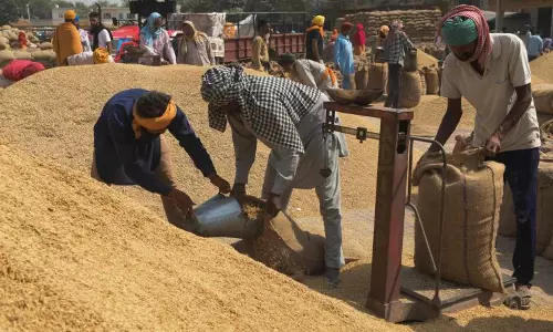 Farmers Stage Rasta Roko Over Paddy Procurement Delays Farmers Stage Rasta Roko Over Paddy Procurement Delays