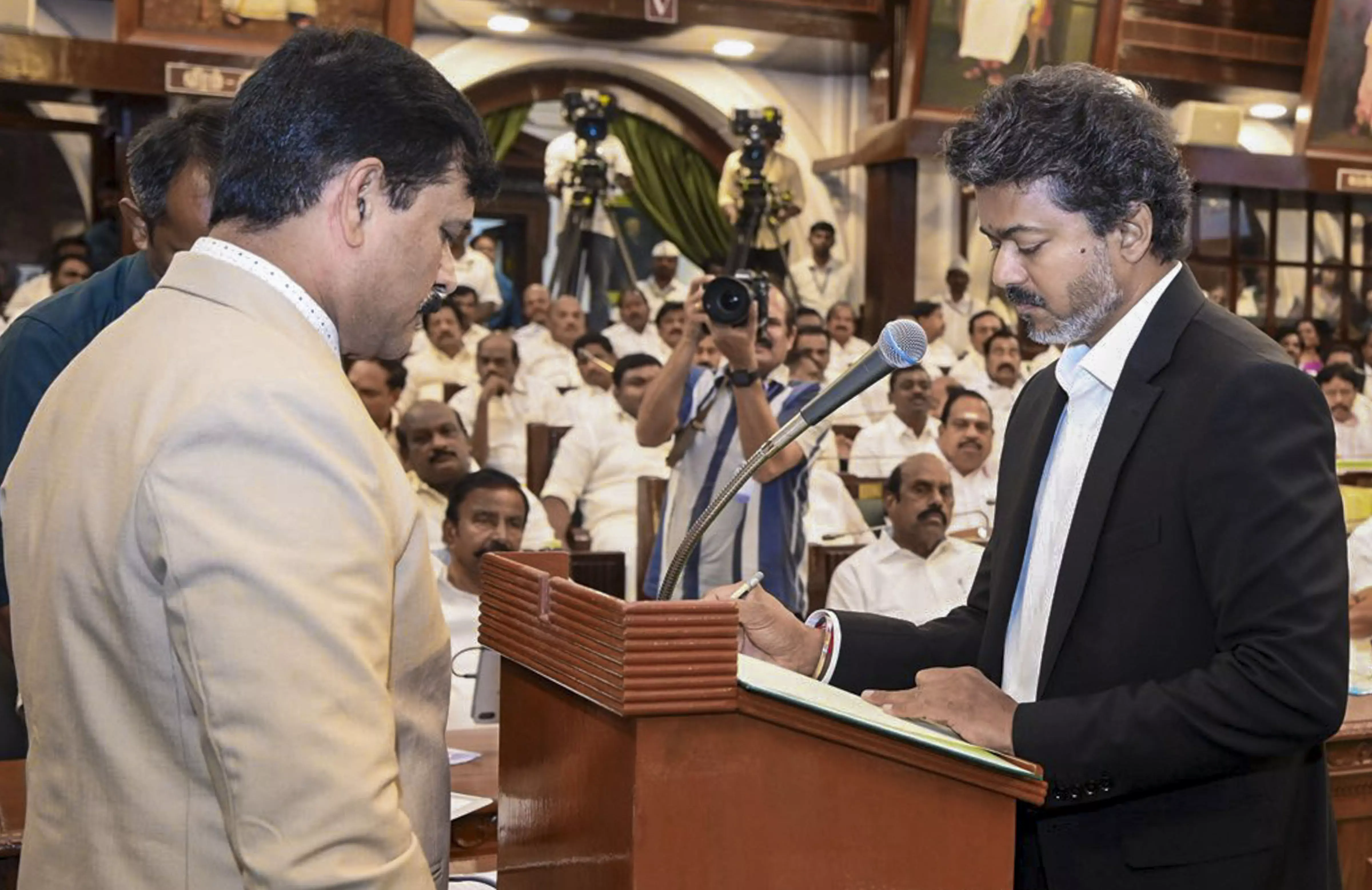 CM Joseph Vijay Takes Oath in Tamil Nadu Assembly CM Joseph Vijay Takes Oath in Tamil Nadu Assembly
