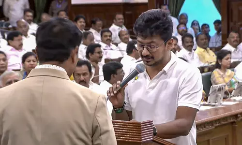 Udhayanidhi Stalin Takes Oath as Leader of Opposition in Tamil Nadu Assembly Udhayanidhi Stalin Takes Oath as Leader of Opposition in Tamil Nadu Assembly