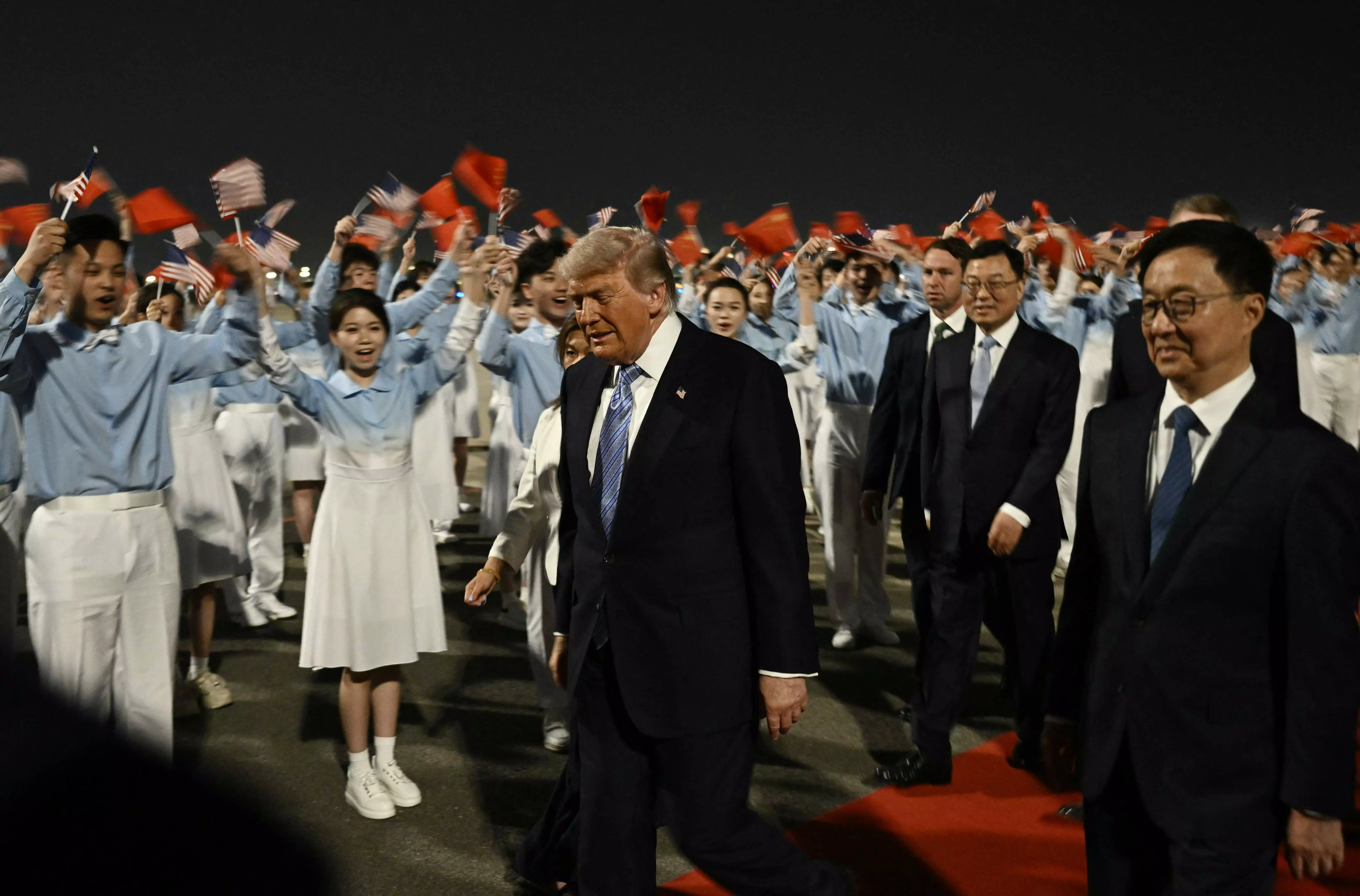 Trump Arrives in China To Meet With Xi in Beijing