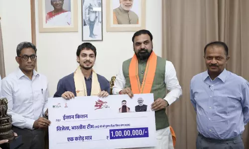 Bihar CM Hands Over ₹1 Cr Cheque To Cricketer Ishan Kishan For T20 World Cup Heroics