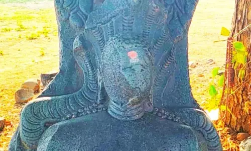 Jain Sculpture Found In Nizamabad Jain Sculpture Found In Nizamabad