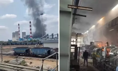 Fire Breaks Out at Yadadri Thermal Power Plant at Damaracherla Fire Breaks Out at Yadadri Thermal Power Plant at Damaracherla