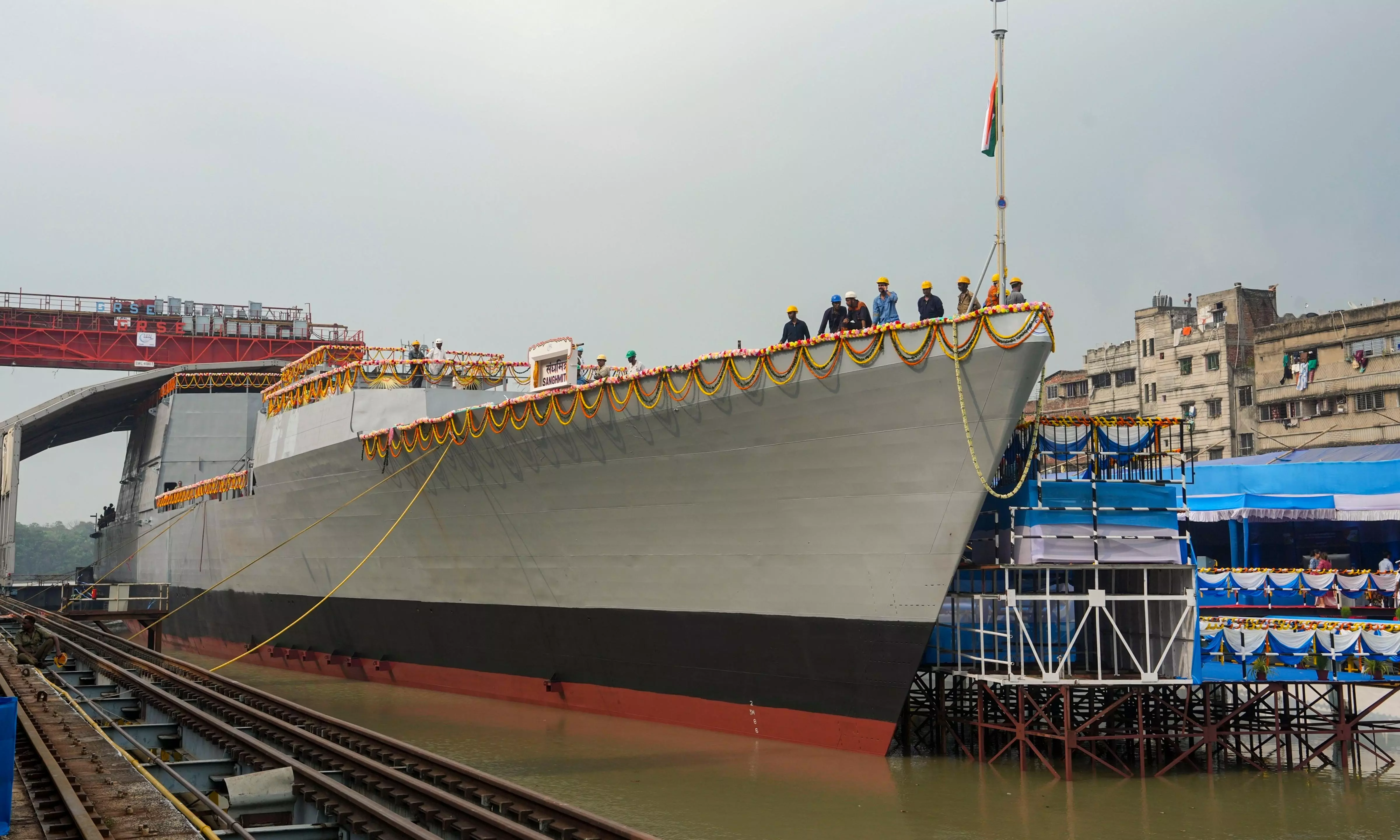 Next Generation Offshore Patrol Vessel Launched at GRSE Next Generation Offshore Patrol Vessel Launched at GRSE