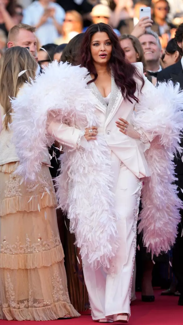 Aishwarya Rai Bachchan poses for photographers upon arrival at Cannes