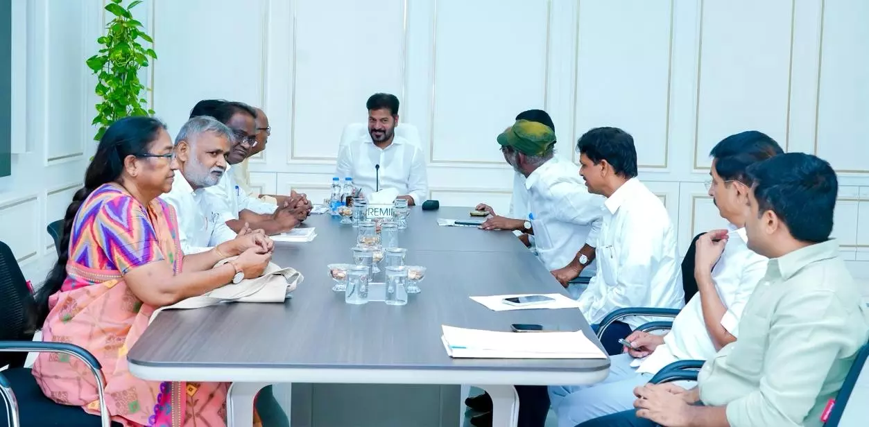 CPI Delegation Meets CM Revanth, Thanks Him for Wage Hike Decision CPI Delegation Meets CM Revanth, Thanks Him for Wage Hike Decision