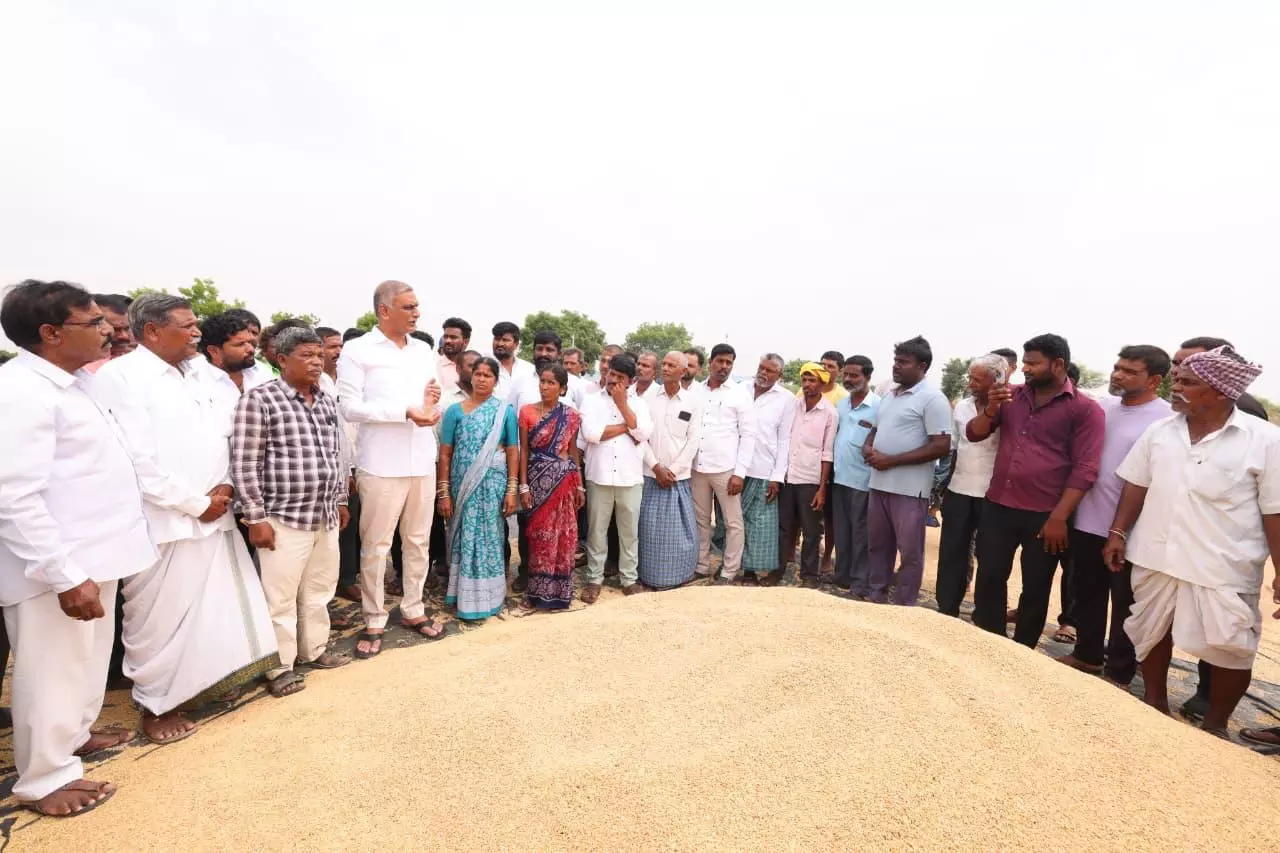 Harish Warns Govt Over Delay in Paddy Procurement Harish Warns Govt Over Delay in Paddy Procurement