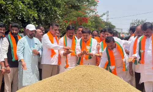 BJP Bus Yatra Targets Paddy Procurement Failures